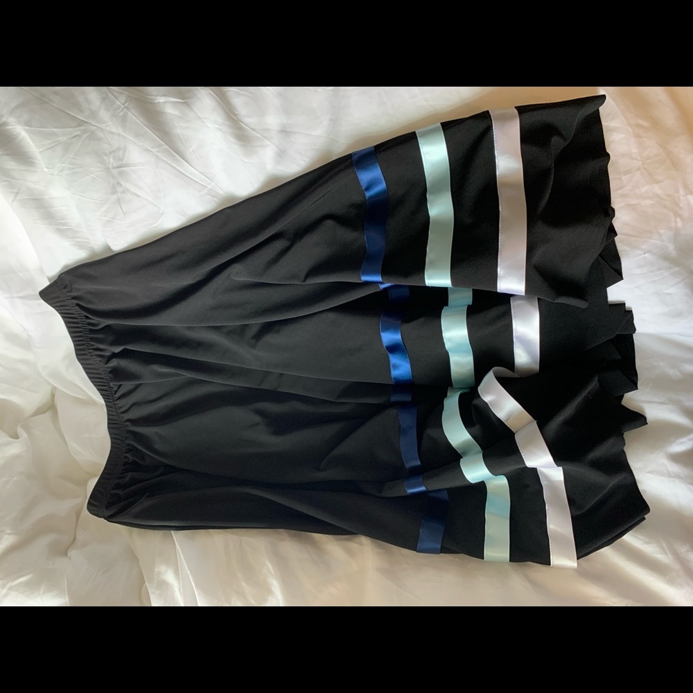 silky striped black skirt